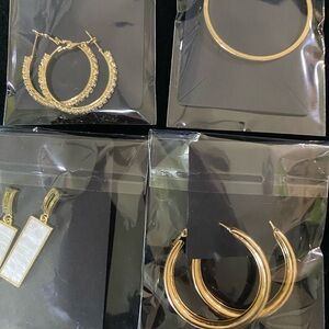 Elegant Gold Hoop Earrings Set